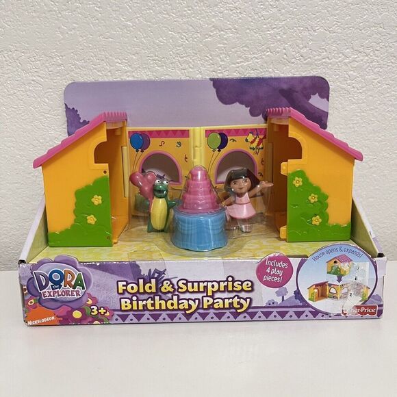 Fisher Price Dora the Explorer Fold & Surprise Birthday Party Playset Toy 2009